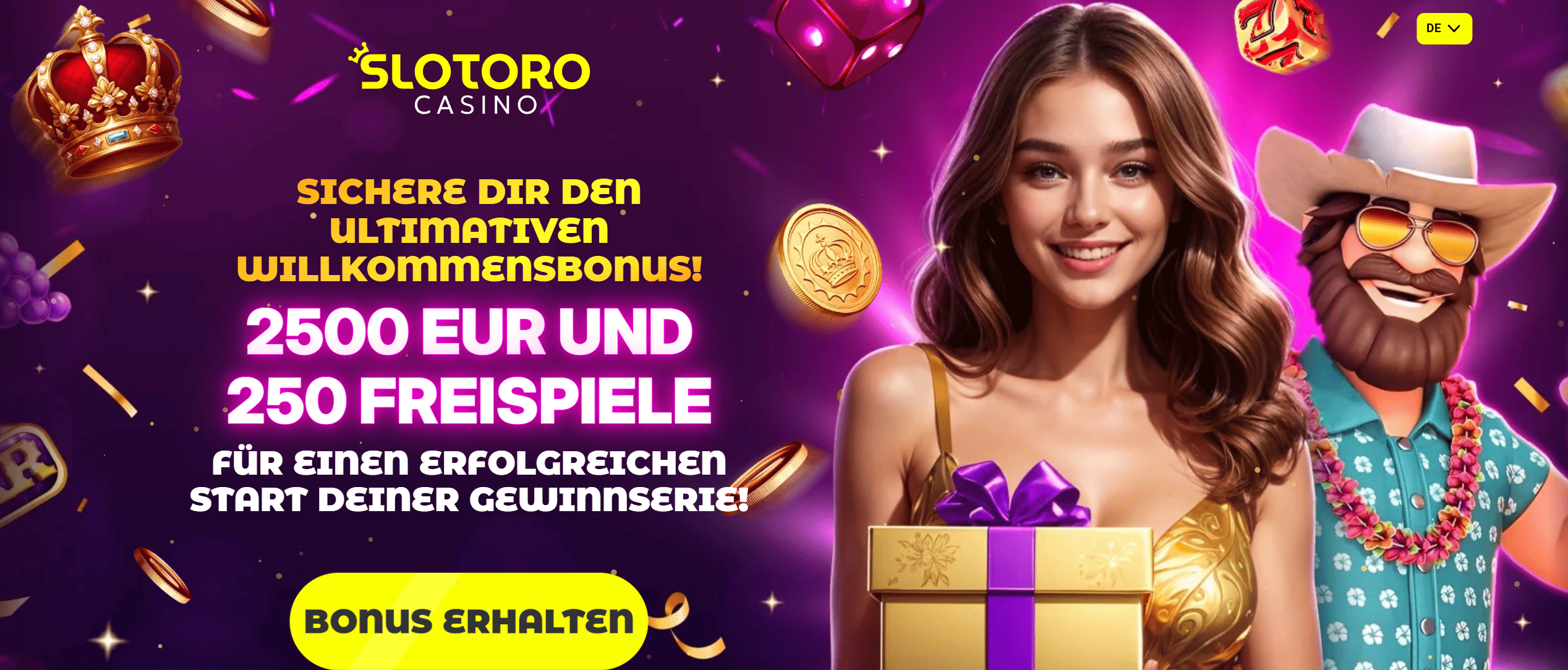 Slotoro Casino – Willkommensbonus 375 % bis zu 2.500 € + 250 Freispiele